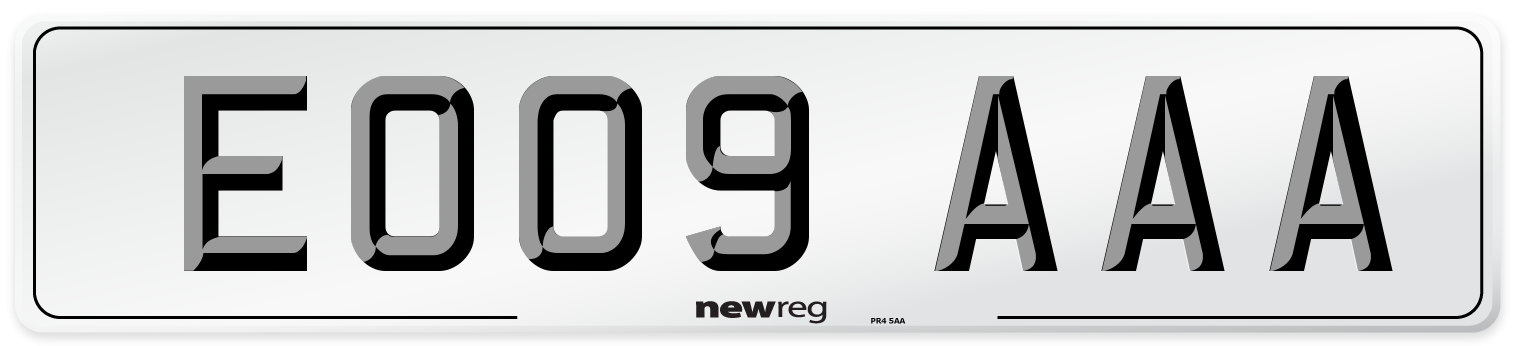EO09 AAA Number Plate from New Reg